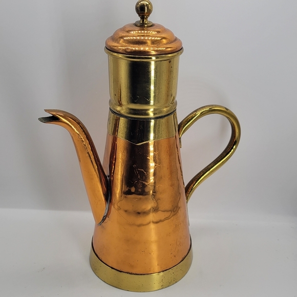 VABELUX Copper Tea or Coffee Pot Maker 3 Piece Kettle Removable Filter #1330 - Picture 1 of 11